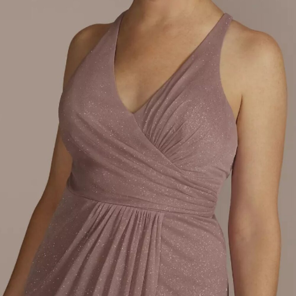 Pink Glitter Dress with Slit